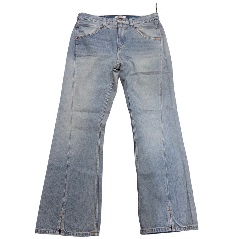 RE/DONE Womens Mid Rise Kick Flare Jeans Boho Revolve Luxe artsy Light Levis 28